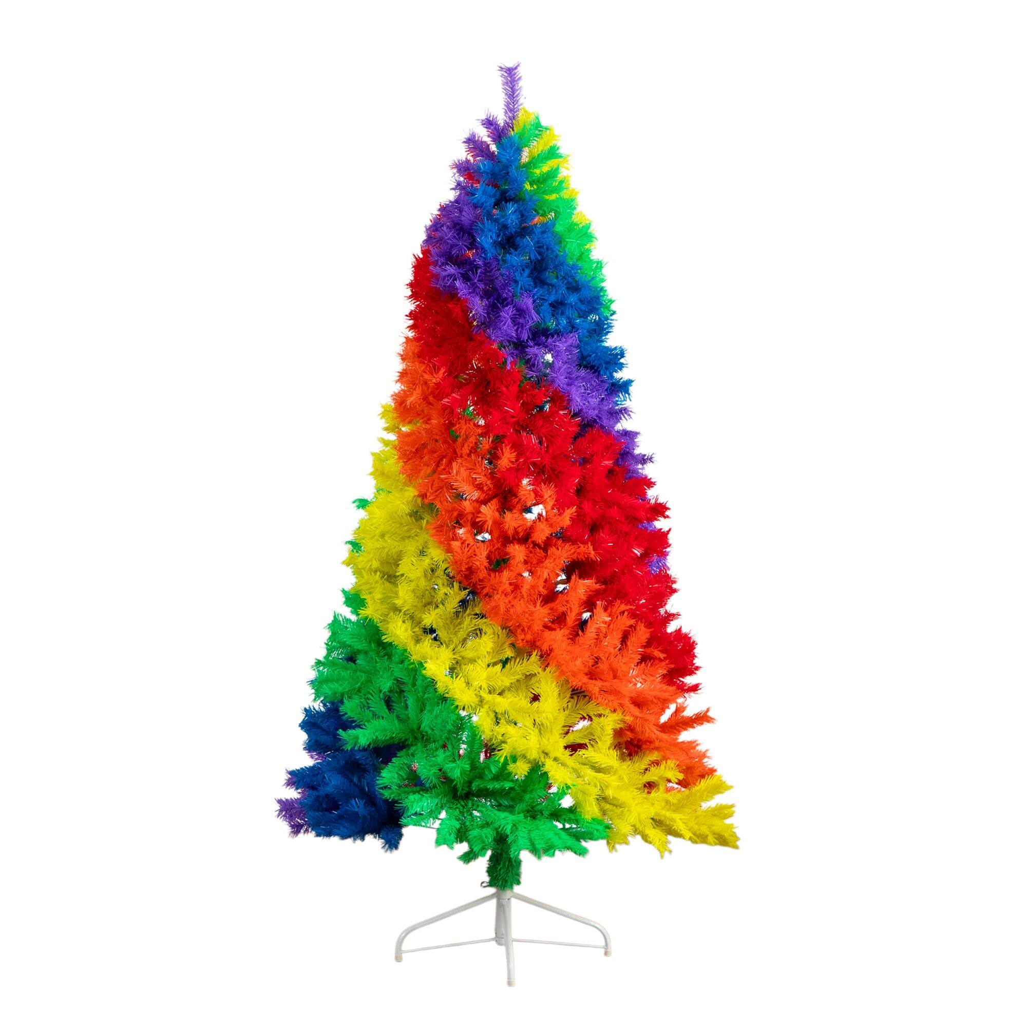 6ft. Unlit Rainbow Artificial Christmas Tree